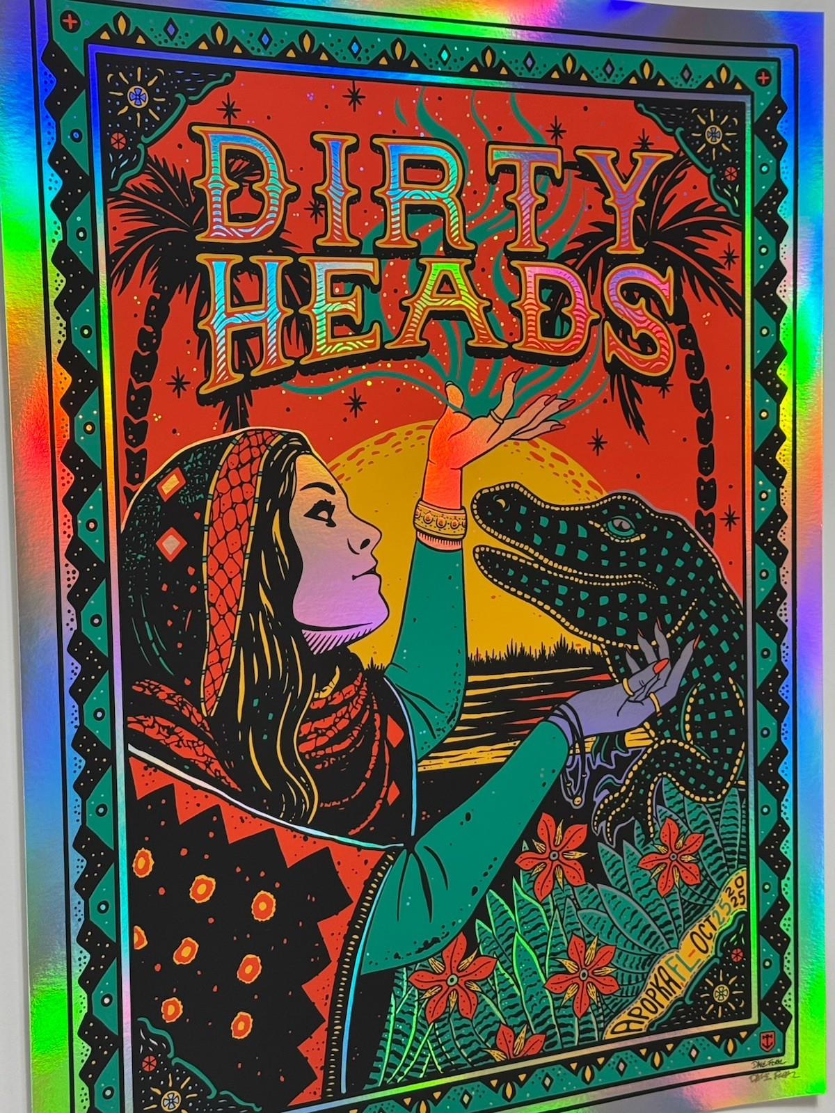 Dirty Heads Poster Apopka Amp FL 2025 Silkscreen #’d X/50 Dave Foral Signed FOIL
