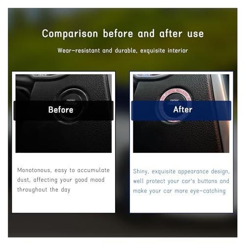 Bling Crystal Double Rhinestone Car Engine Start Stop Decoration 1 PC Pink