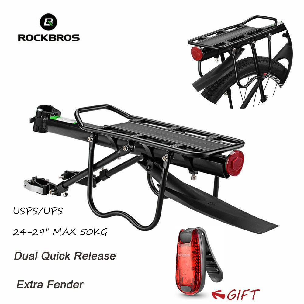 ROCKBROS Bike Cargo Rack with Fender Dual Quick Release load 110-165lbs