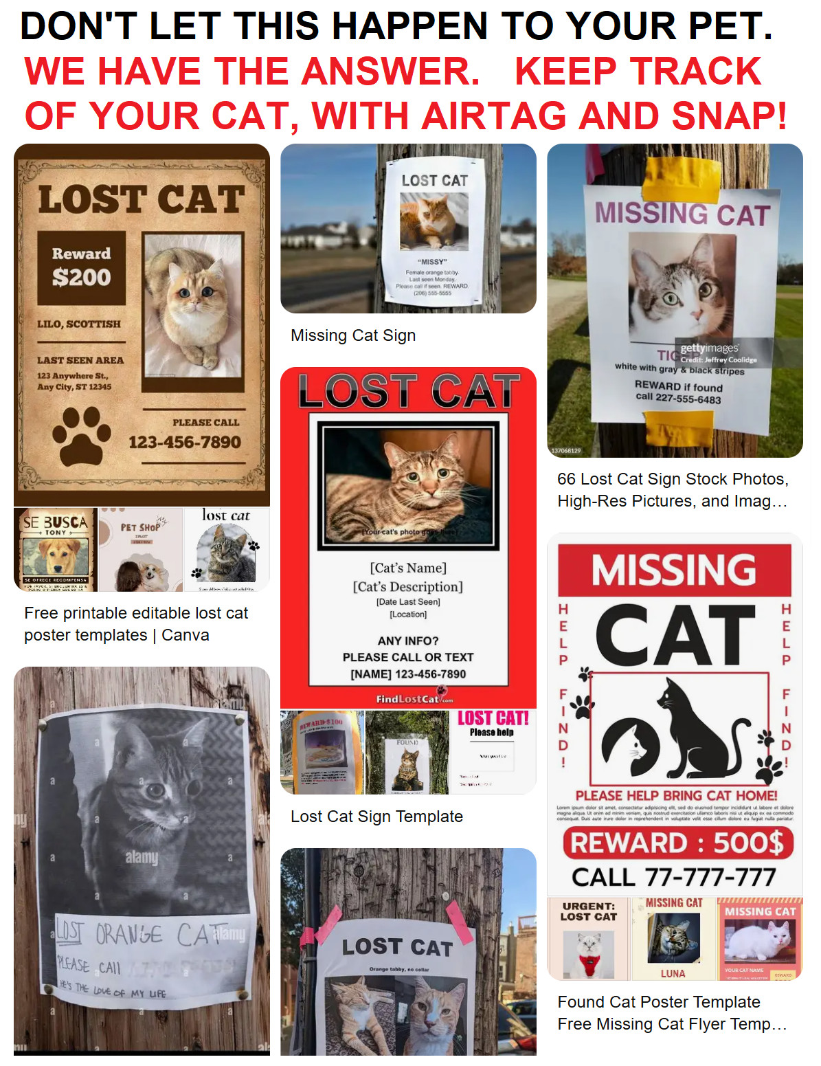 2-Set AirTag Holder for Collar, 3/8" & 5/8". Cat Dog Kitten Puppy! YUMPY SNAP!