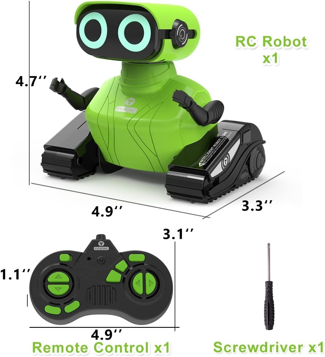 GILOBABY Robot Toy Remote Control RC Robots for Kids 3+ with LED Eyes GREEN, NEW