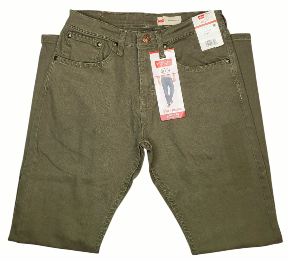 Wrangler #11654 NEW Men's Athletic Fit Stretch Jeans