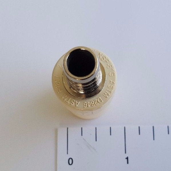 1 PIECE 1/2" PEX X 1/2" CPVC TRANSITION COUPLING (LEAD FREE BRASS