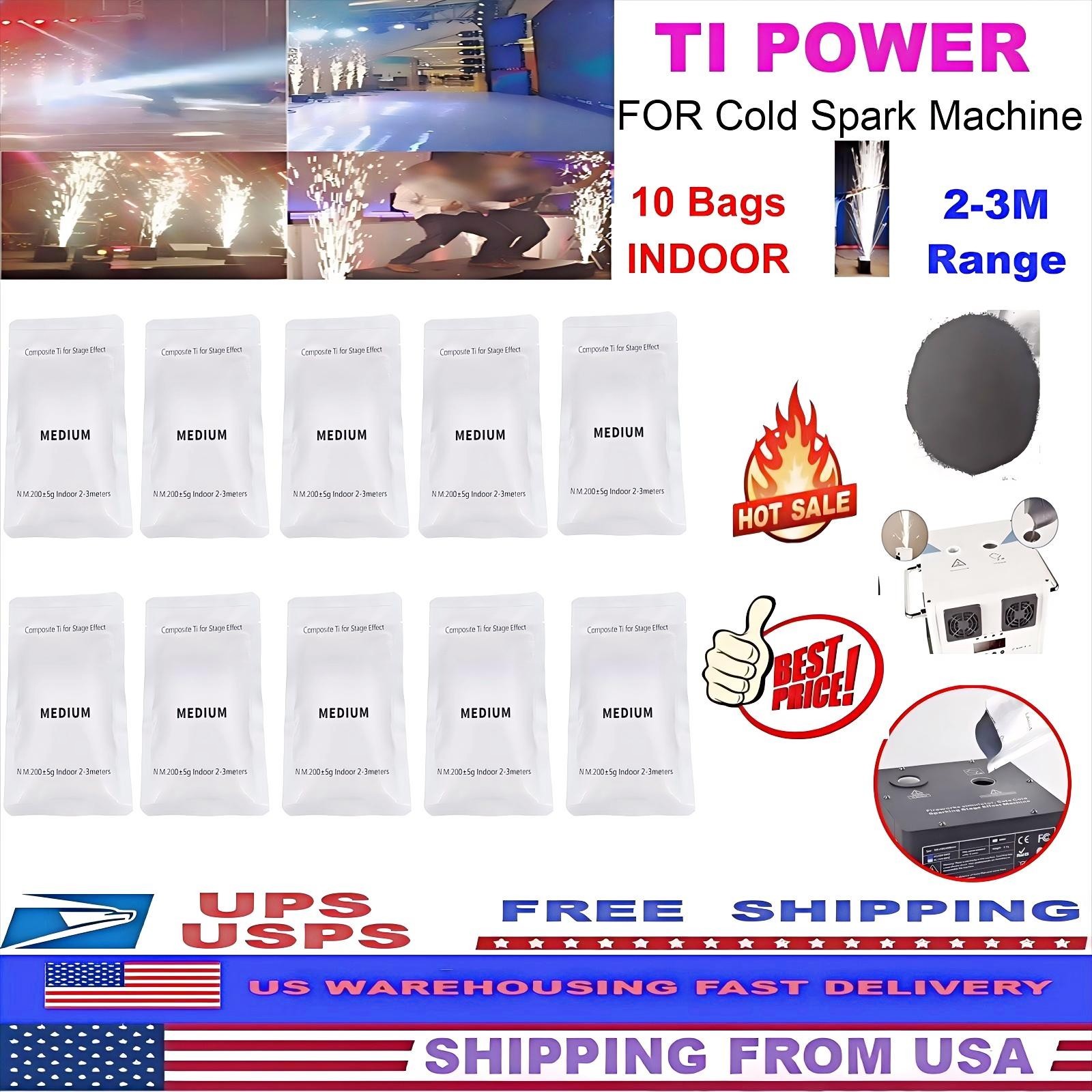 2Bags/10Bags Cold Spark Machine Ti Powder 2-3M Indoor Stage Effect(200g/Bag)