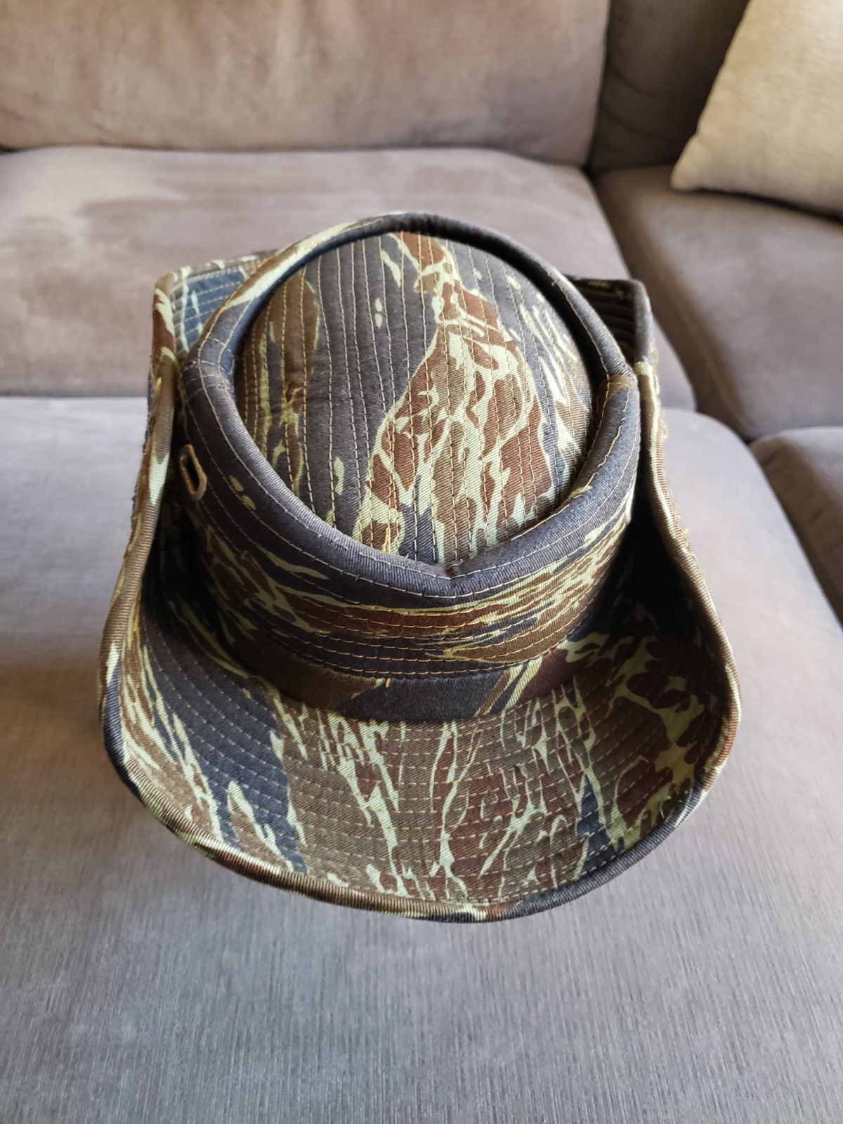 RARE! Vintage Vietnam War Era Nakhon Phanom Thailand Tiger Camo Boonie Bush Hat