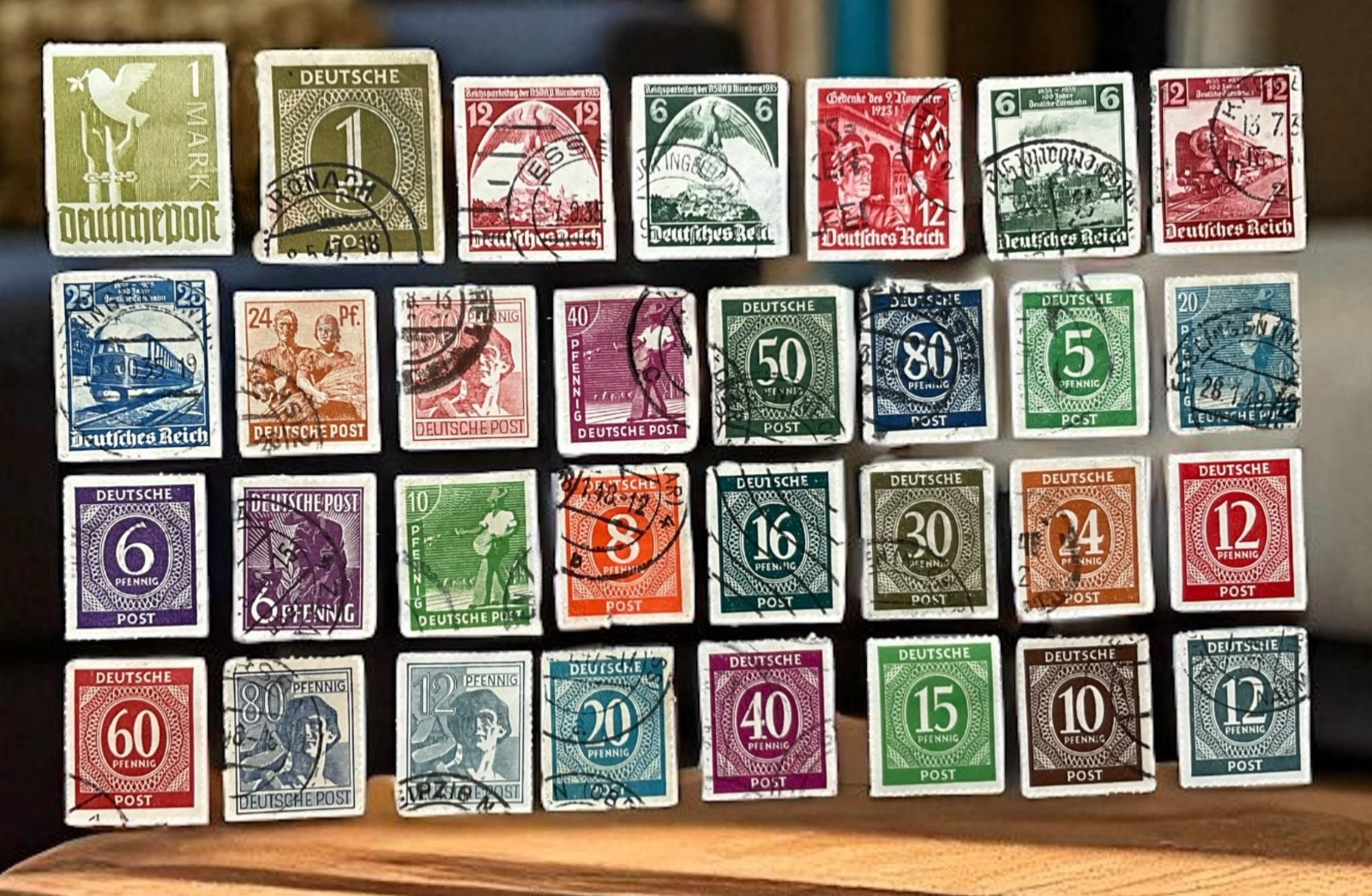 Mixed Early Classic German’s Postage Stamps, 1935-48, Used, VG!