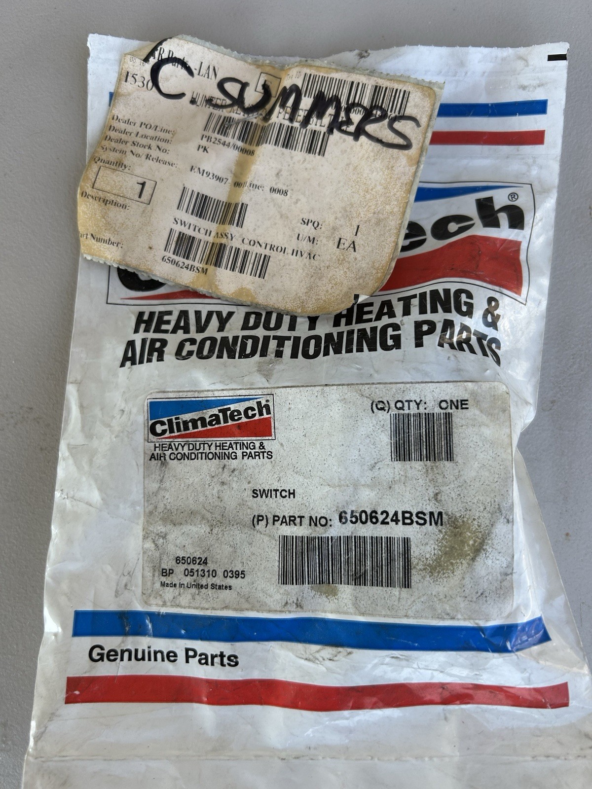 Peterbilt Kenworth HVAC Control Switch 650624BSM ClimaTech Never Installed NOS