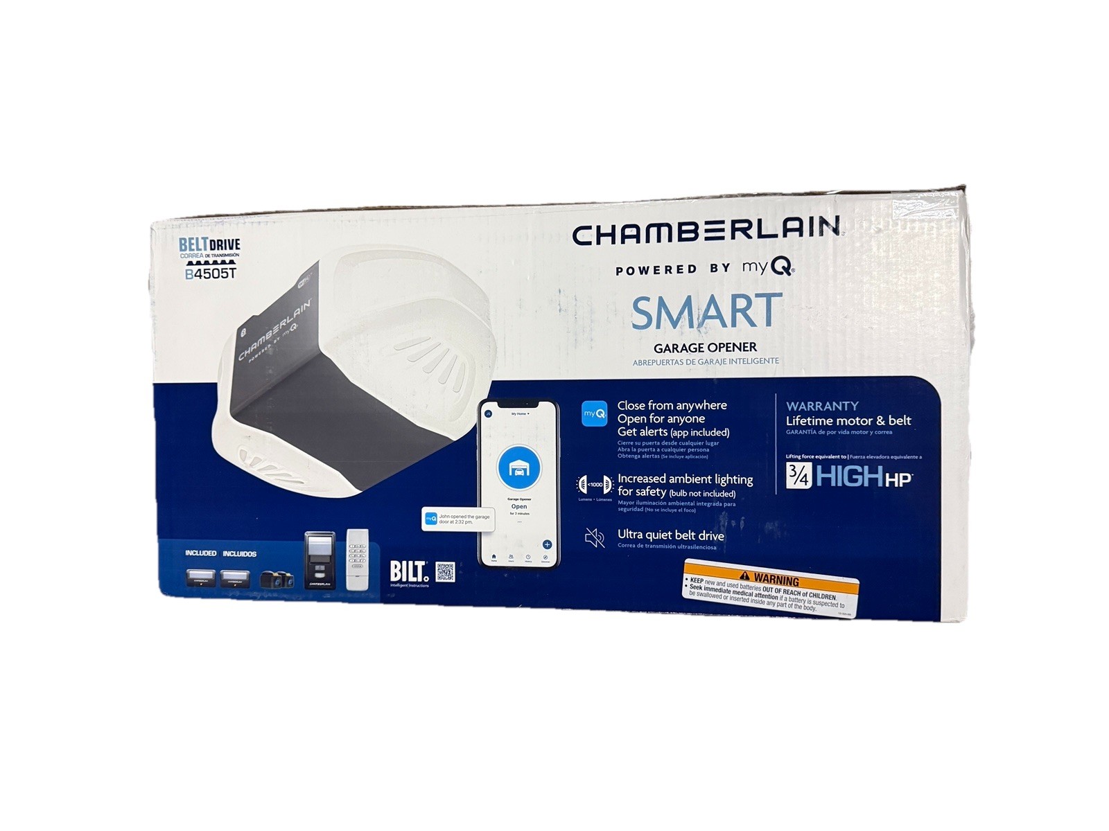 Chamberlain Garage Door Opener 3/4 HP B4505T Quiet Drive Belt with MYQ