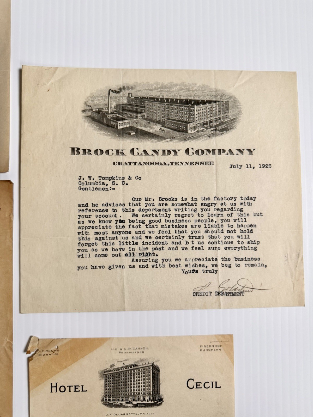 Lot 11 Antique 1923 Letterheads, Campbells, Calumet, White Trucks, Cigar, Hotel