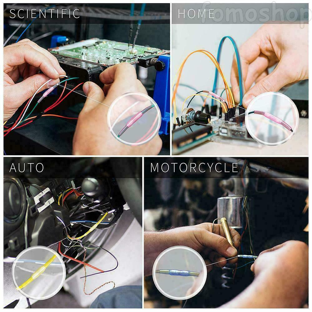 300Pcs Red Heat Shrink Butt Wire Connectors Crimp Terminals AWG 16-22 Gauge US