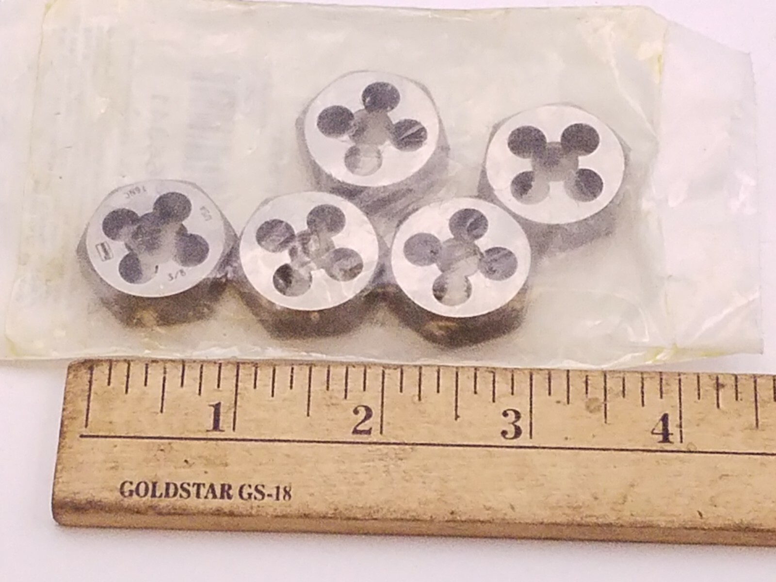 5 Pcs Irwin Hanson 6534ZR Die 3/8-1NC 1" Hex Hexagonal Fractional Die Bulk Pack