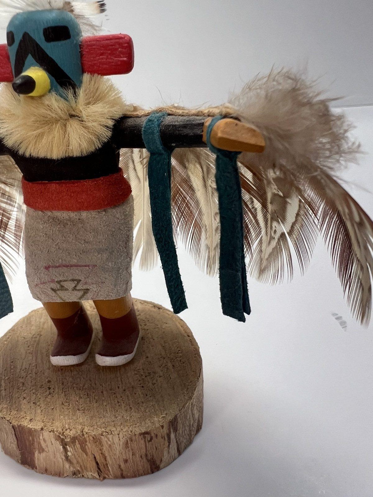 Native American Eagle Dancer VTG Kachina 4” Figurine Signed Lee Feathers