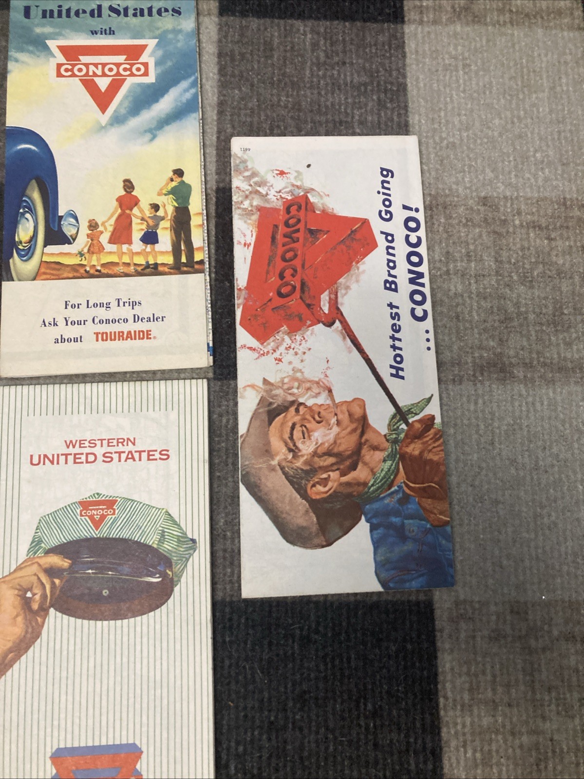 Lot 7 Conoco Gasoline Vintage Roadmap, North Dakota, South Dakota, Wisconsin