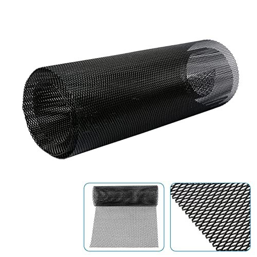Universal Car Grill Mesh 40" x 13", Black-Painted 3 x 6mm Rhombic Hole black