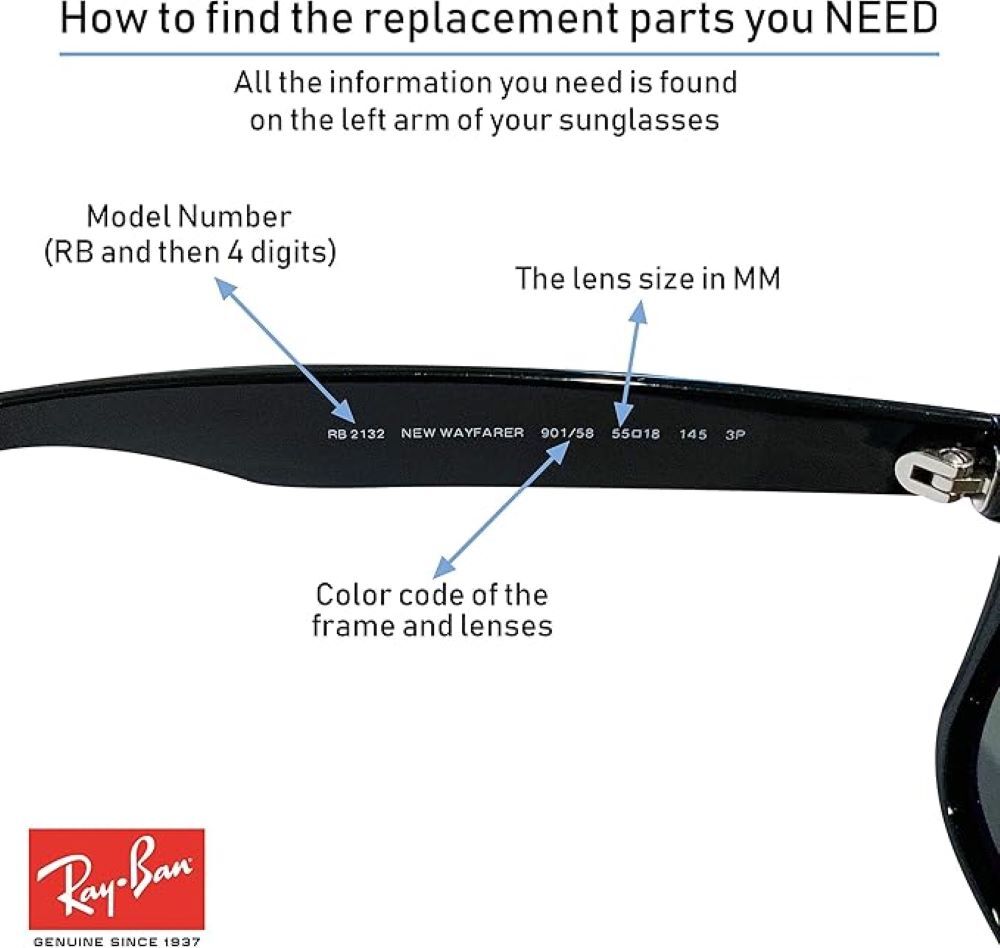 Sealed Authentic RAYBAN Replacement Lenses RB2132 New Wayfarer G15 52mm