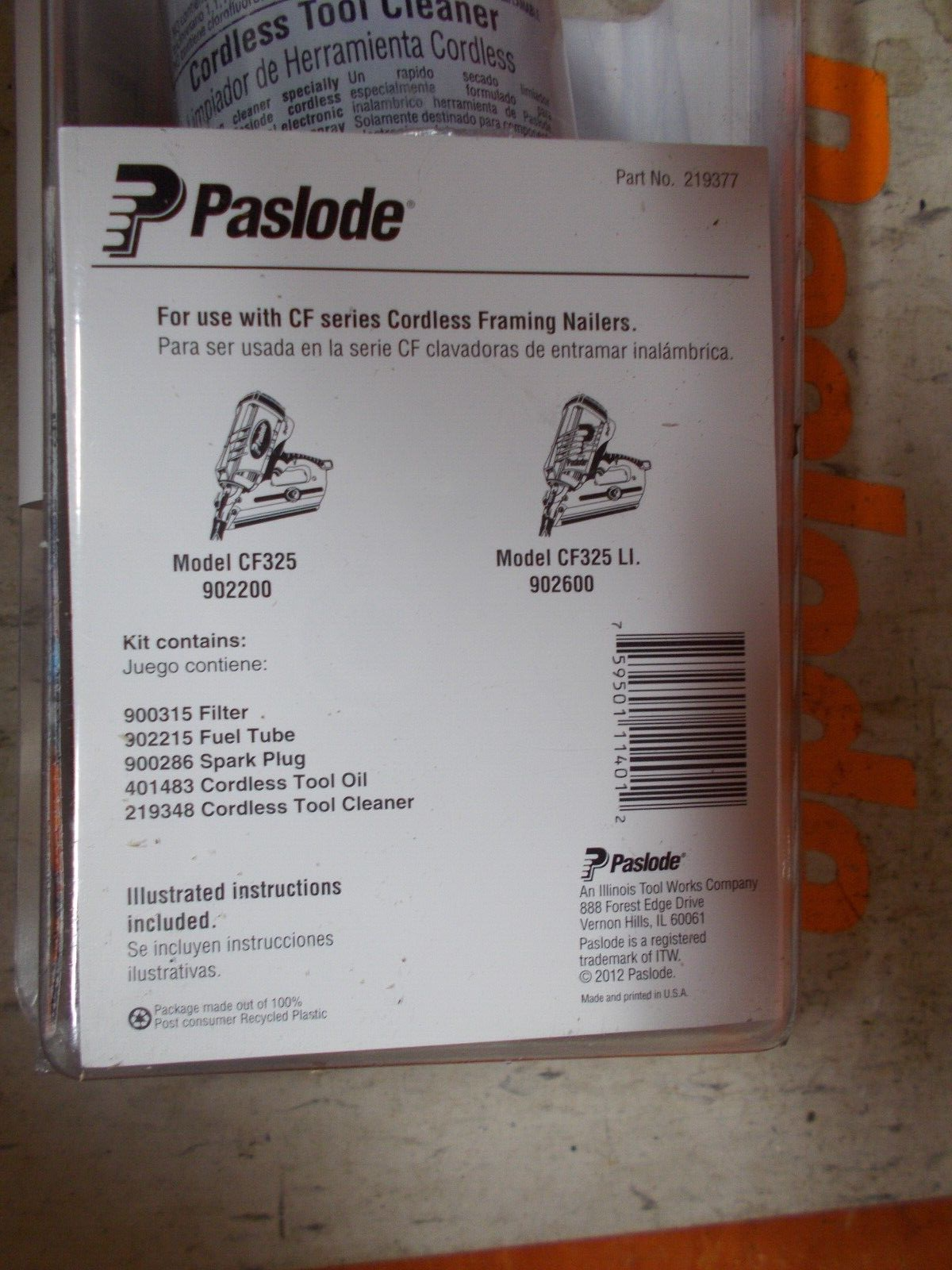 Paslode Part # 219377 Cordless Framing Nailer Tune-Up Kit (CF-325-LI)