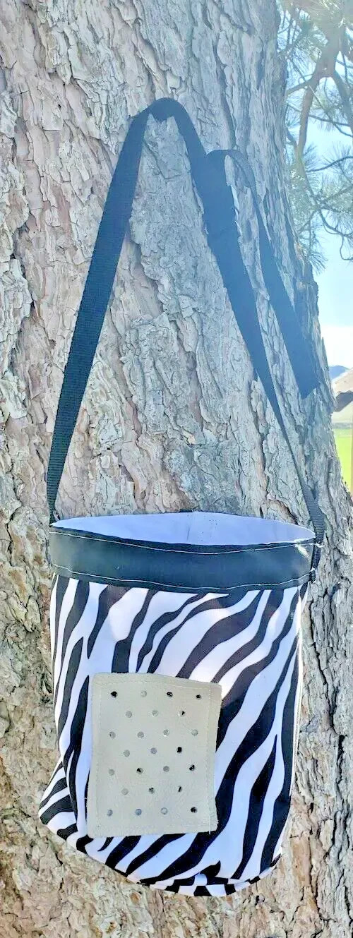 Nylon feed bag/Horse tack/Rodeo/Western equin/zebra print/Horse equipment/USA