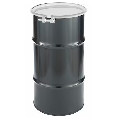 Open Head Transport Drum, Steel, 16 Gal, Unlined, Black, Cq1602