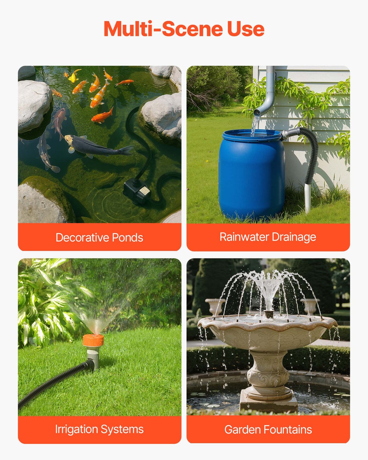 VEVOR 21 ft Corrugated Pond Tubing 1 in ID Flexible PVC Hose Drain Pipe 1 Pcs