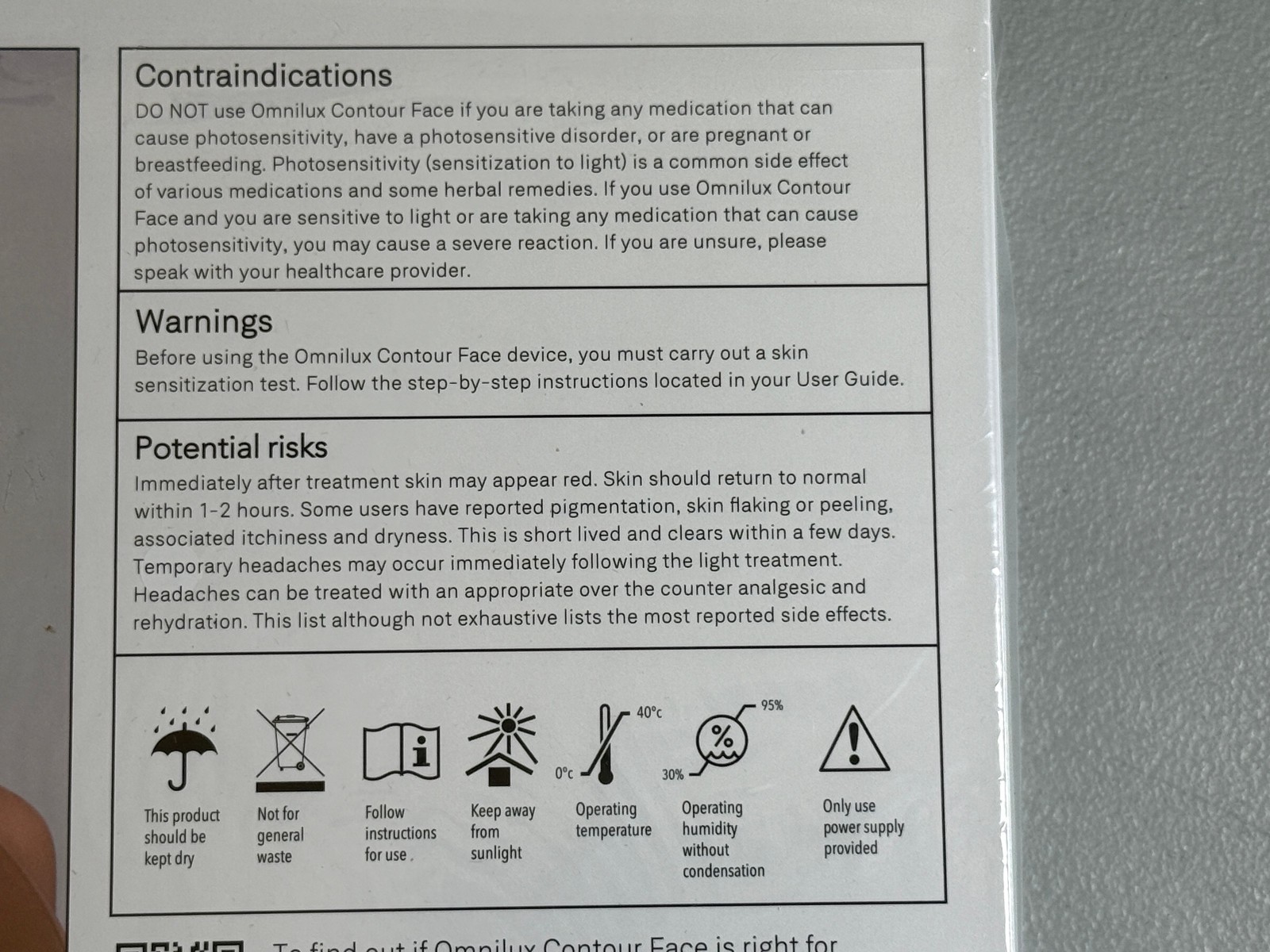 NEW Omnilux Contour Face LED Red Light Therapy Mask Reduce Lines Wrinkles Womens