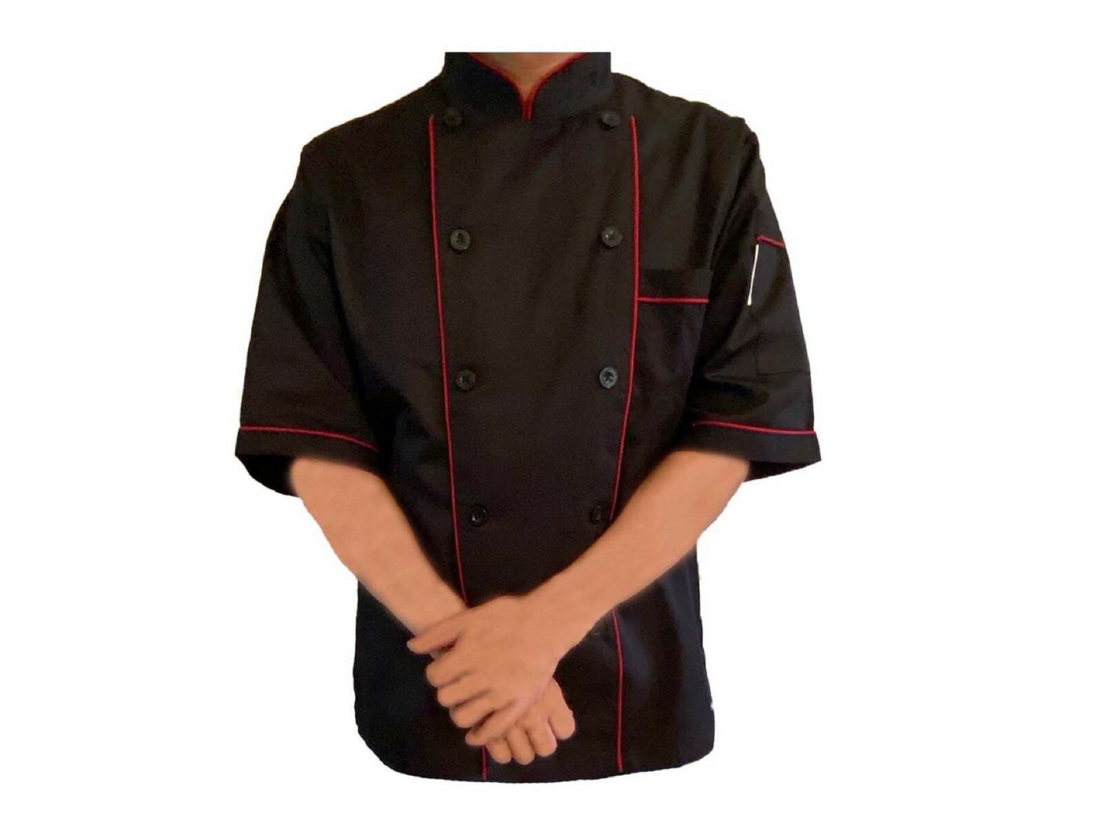 UScarmen Unisex Classic Short Sleeve Chef Coat Jacket 0190328 White Black