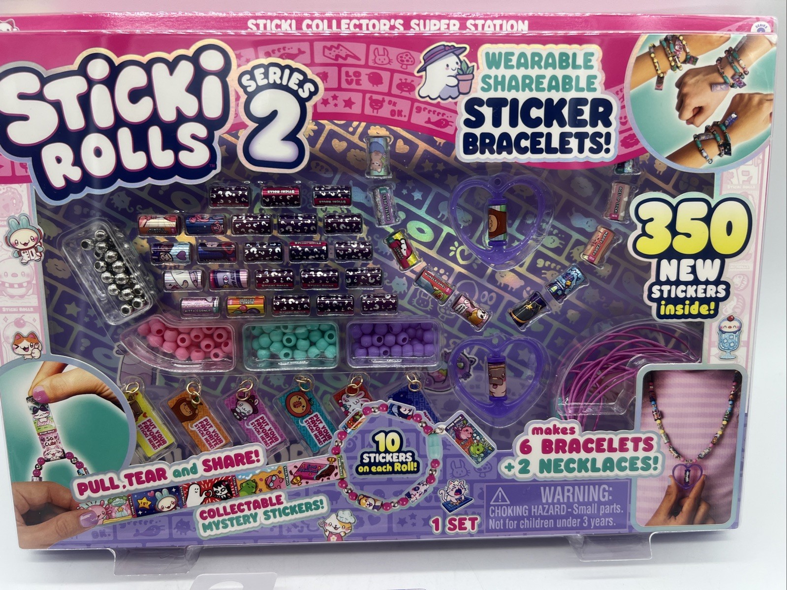 Sticki Rolls Series 2 Wearable Sharable Stickers (600ct) Bracelets Sets FreeS&H