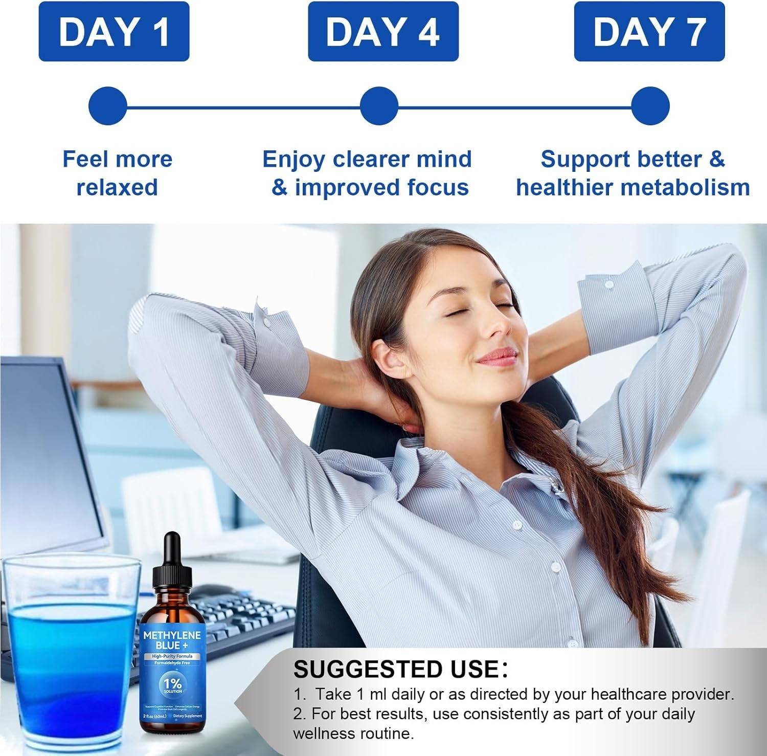 Methylane Blue 1% 60mL USP Pharmaceutical Grade 99.99% - Ultra Pure Made in USA