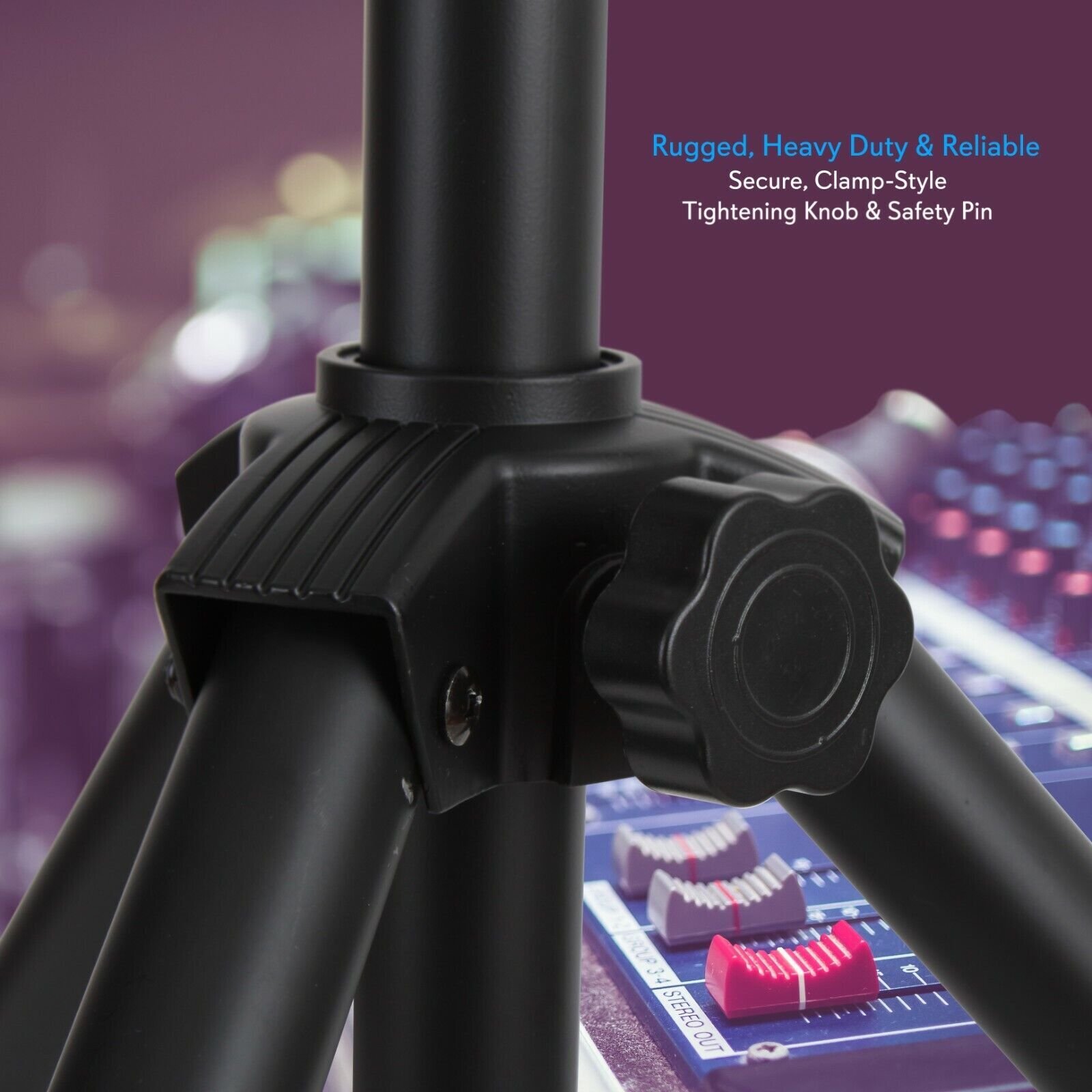 PYLE PMDK102 PRO DJ PA Speaker Monitor Pole Mount Stands w/ 1/4" Cable Kit