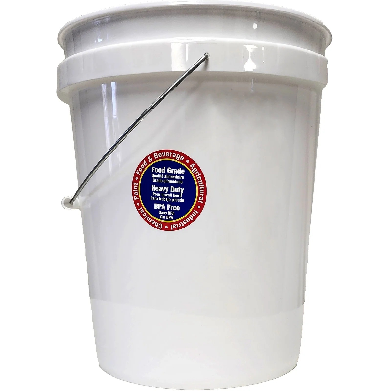 (2 pack) United Solutions 5 Gallon Round Utility Bucket, Comfort Handle, Plastic