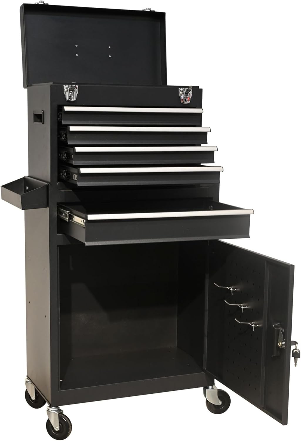 5/8 Drawers Rolling Tool Chest Tool Lock Storage Cabinet Boxes on Wheels Garage