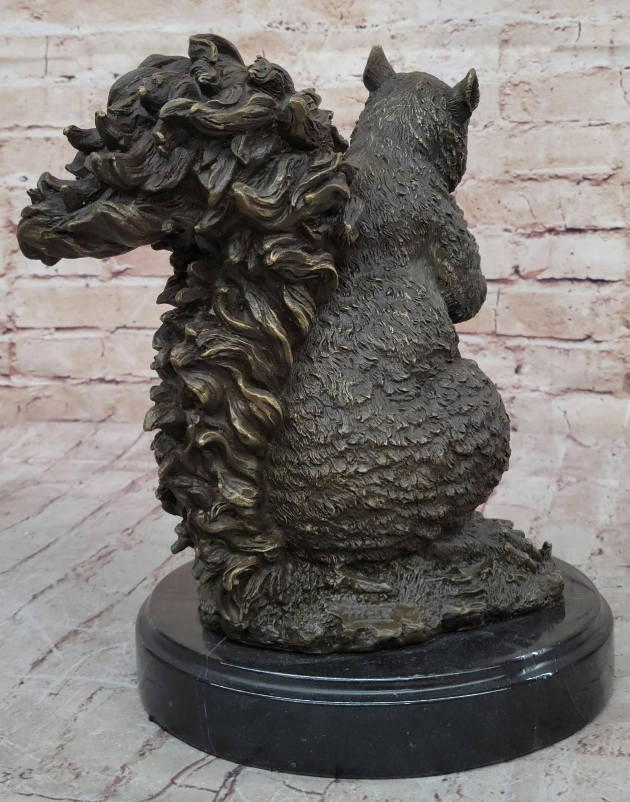 Artistic Bronze Squirrel Sculpture | Handmade Figurine Statue Home Decor Sale