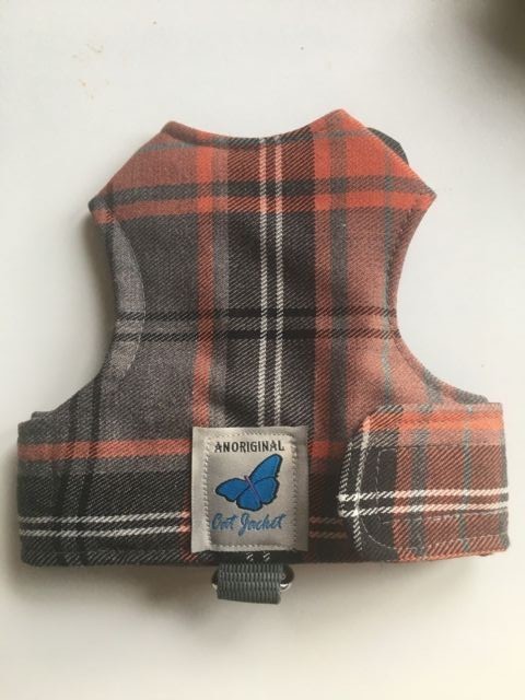 Butterfly Cat Jackets - Cat Walking Harness Jacket Tartan Plaid Fabric designs