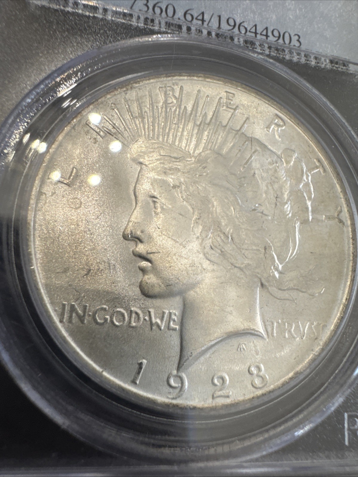 Peace Silver Dollar 1923 - 90% Silver Verified - PCGS MS64