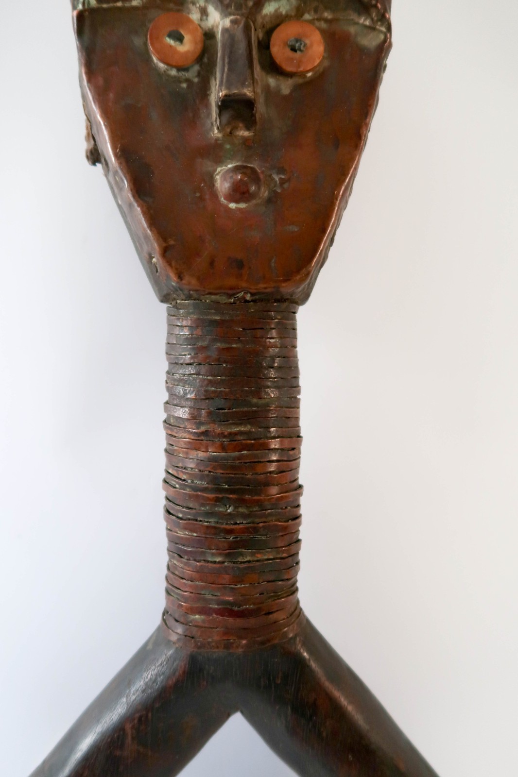 Vintage Sango Mbumba Reliquary Figure Gabon African Tribal Art Statue 22" Wood