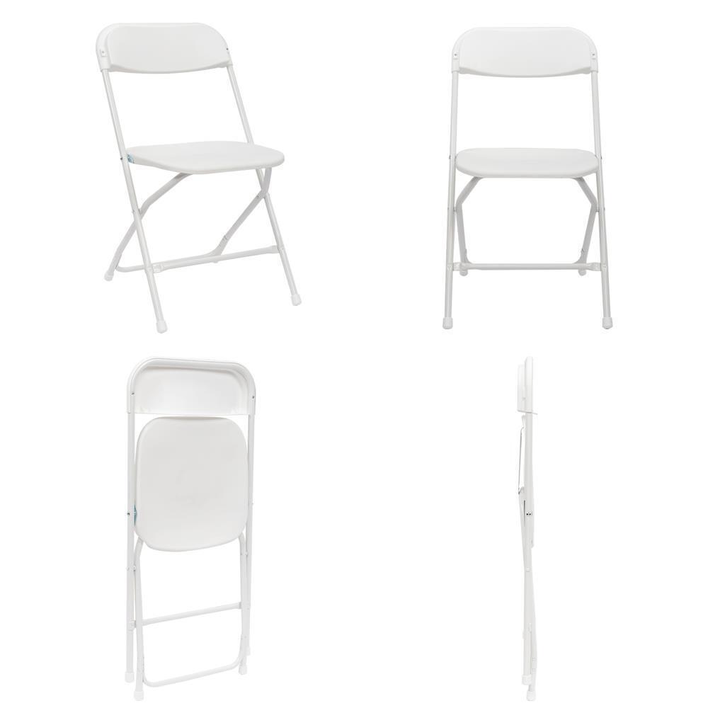 10 Pcs Plastic Folding Chairs Stackable Wedding Party Camping Dining Seats Home