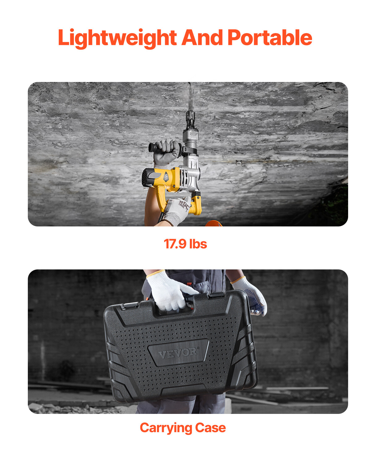 Demolition Jack Hammer Concrete Breaker 1400W Electric Hammer 2 Chisel Bit