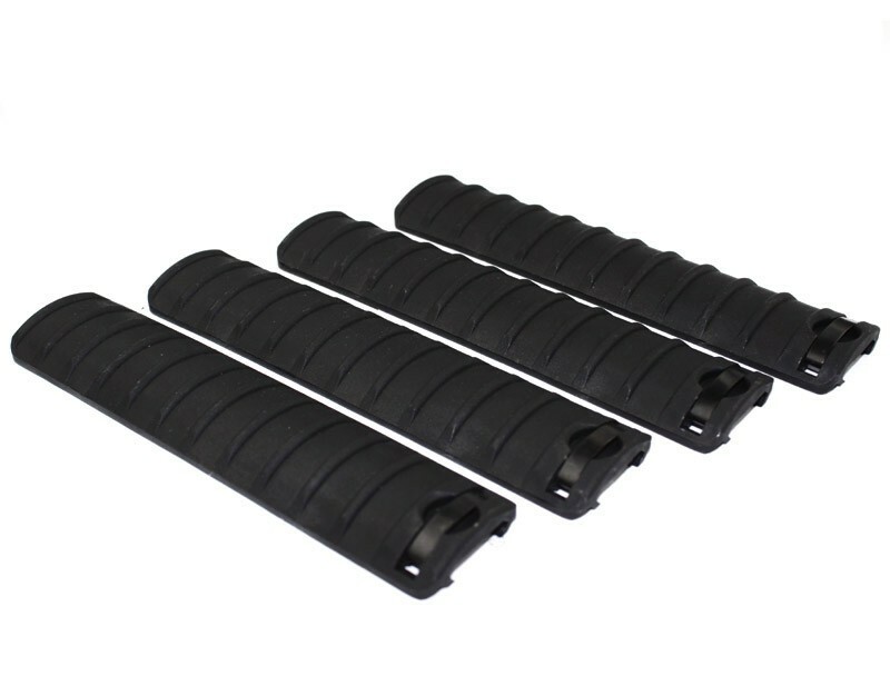 4PCS /Pack Tactical Rail Cover Protector w/ Weaver Picatinny Rail Panel Ribbed