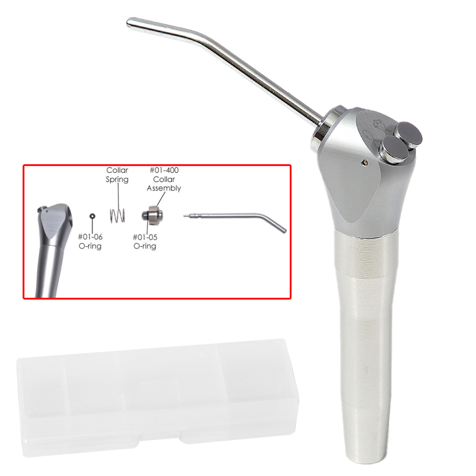 Dental 3 Way Air Water Spray Triple Syringe Handpiece w/ 2 Nozzles Tip Tubes US