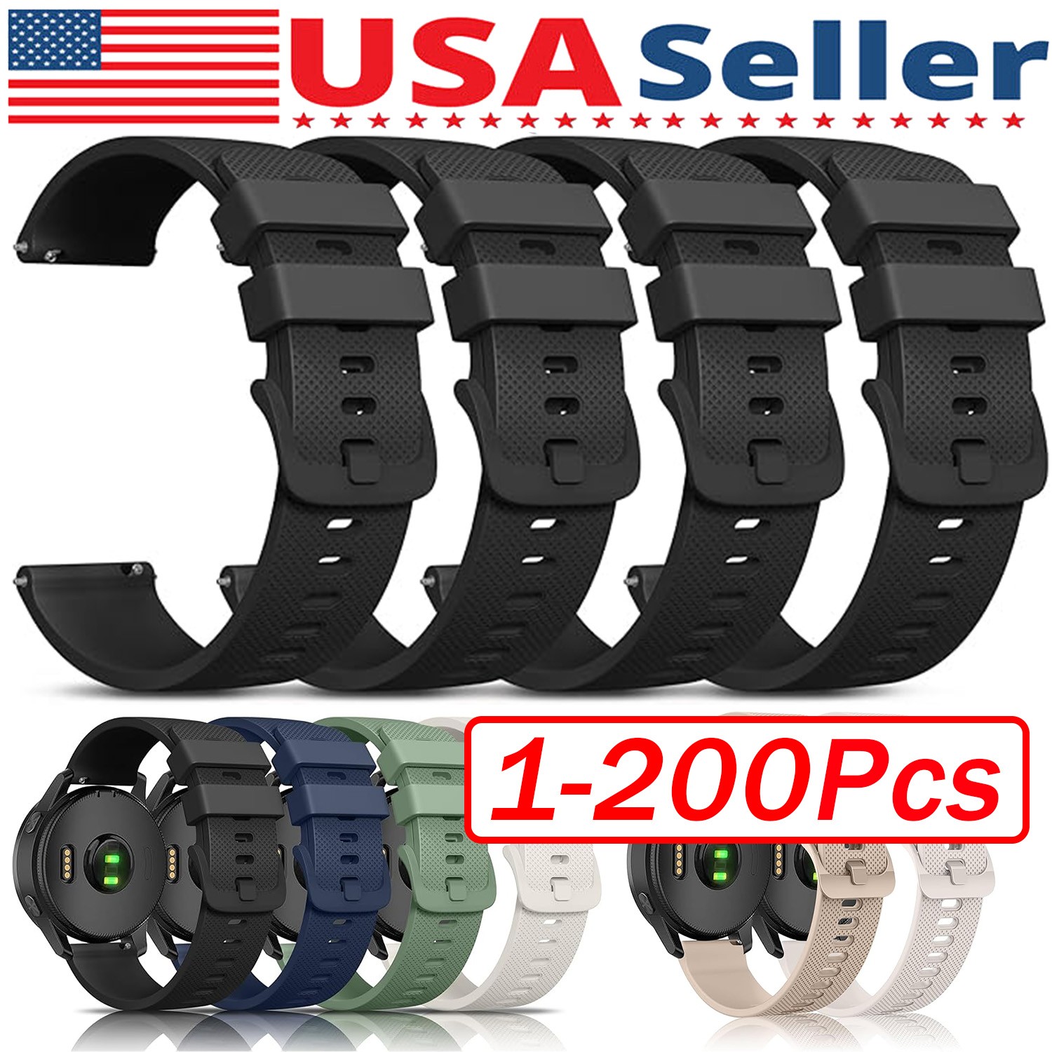 18/20mm Samsung Silicone Watch Band Divers Replacement Strap Quick Release Lot