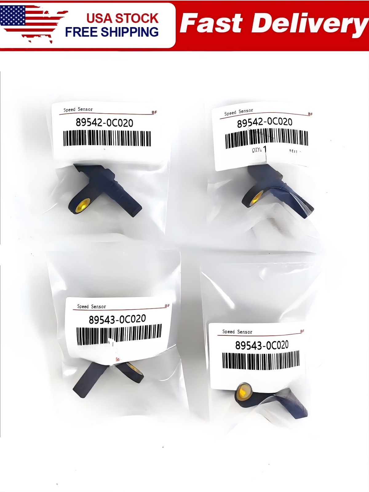 OEM US 4Pcs ABS Speed Sensor Front/Rear Right & Left Fits Toyota Tundra 2007-17