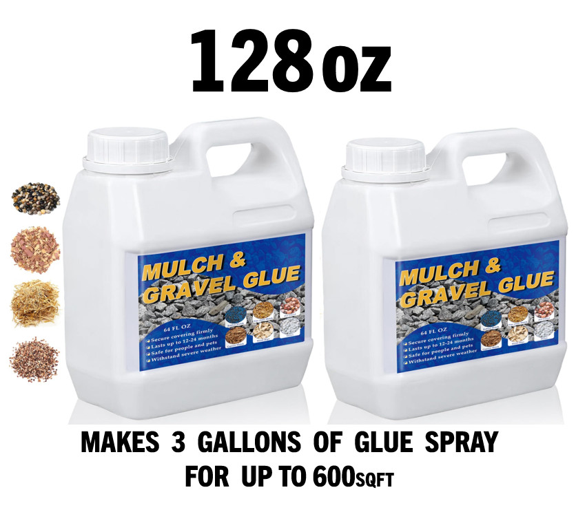 NEW! 128oz Mulch & Gravel Glue for Decorative Landscaping, Rock Stones Wood Bark