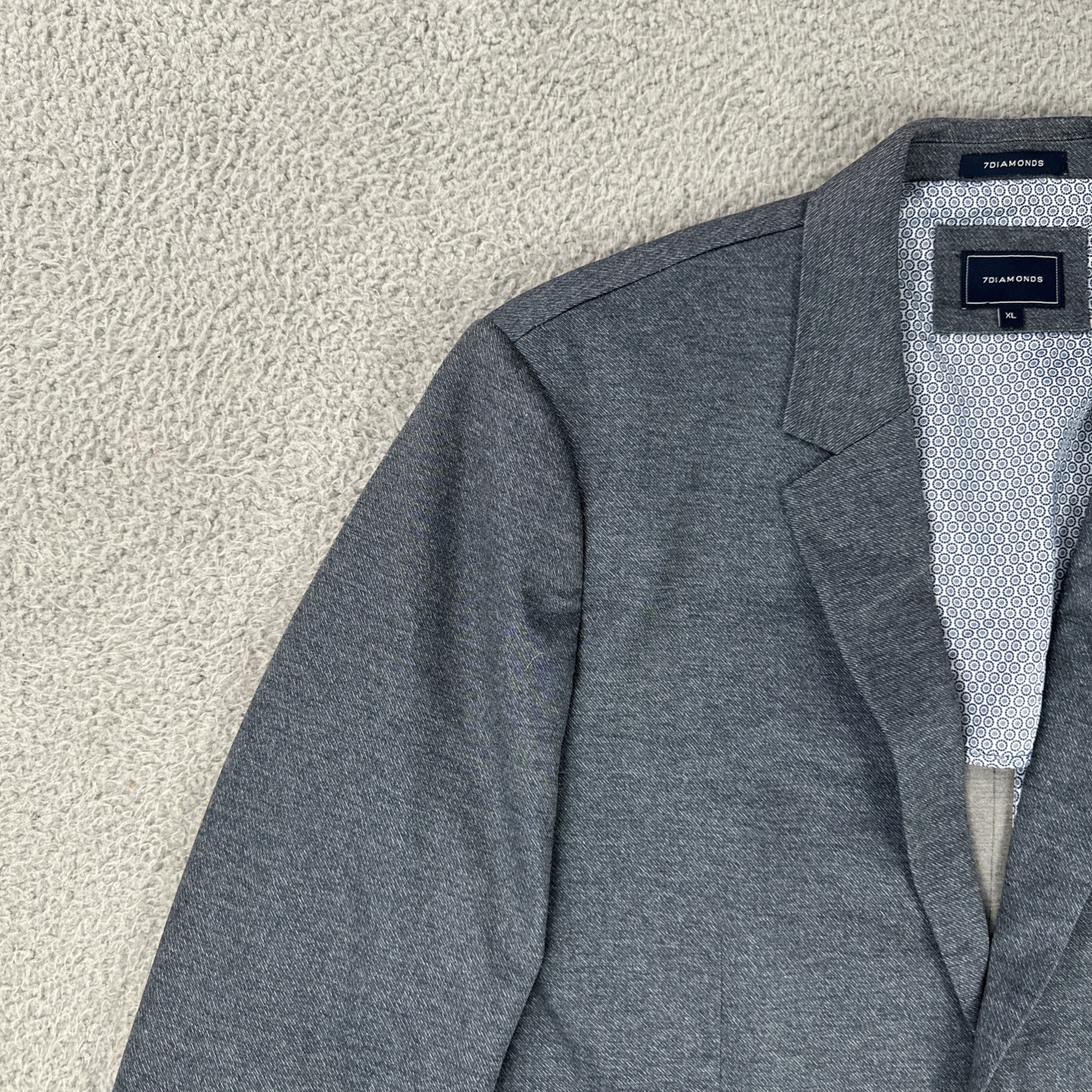 7 Diamonds Mendocino Blazer Men XL Blue 2 Button Dual Vented Stretch BLZ8303