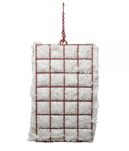 Hummer Helper Hummingbird Nesting Material with Red Hanging Cage