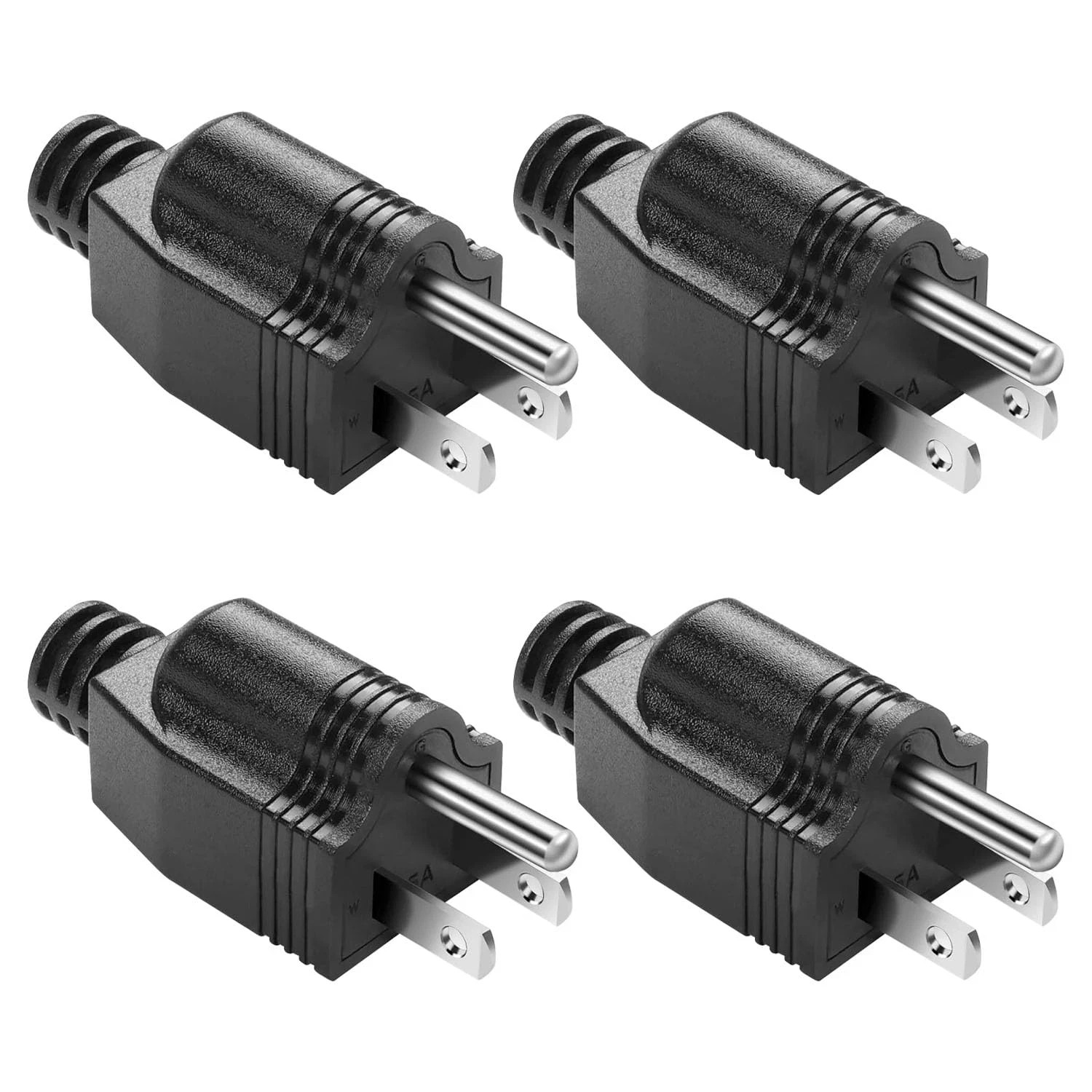 4PCS Electrical Replacement Plug 3 Prong Male Plug End Extension Cord Replacemen
