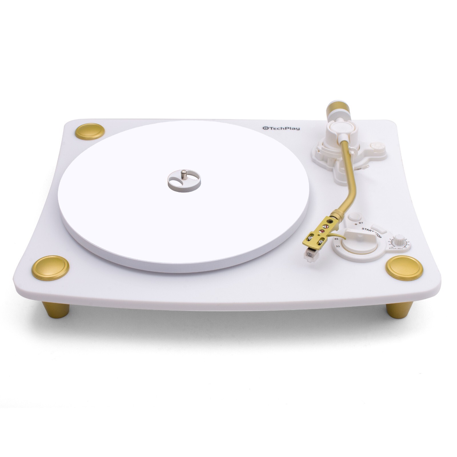 TECHPLAY GHOST WHITE RECORD PLAYER TURNTABLE BLUETOOTH AUDIO TECHNICA CARTRIDGE