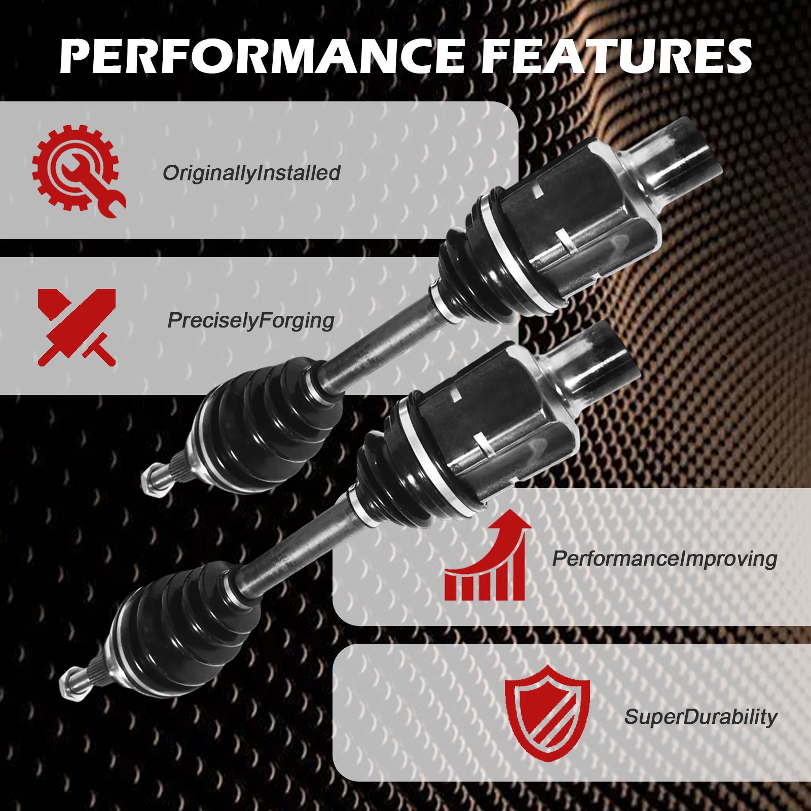 4WD Front CV Axle Shafts for 2012 2013 2014 2015 2016 2017 2018 - 2021 Ram 1500