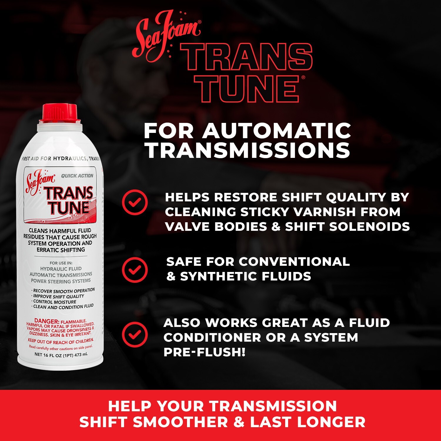 Sea Foam Trans Tune Transmission Fluid Additive TT16 16 oz Pack of 2