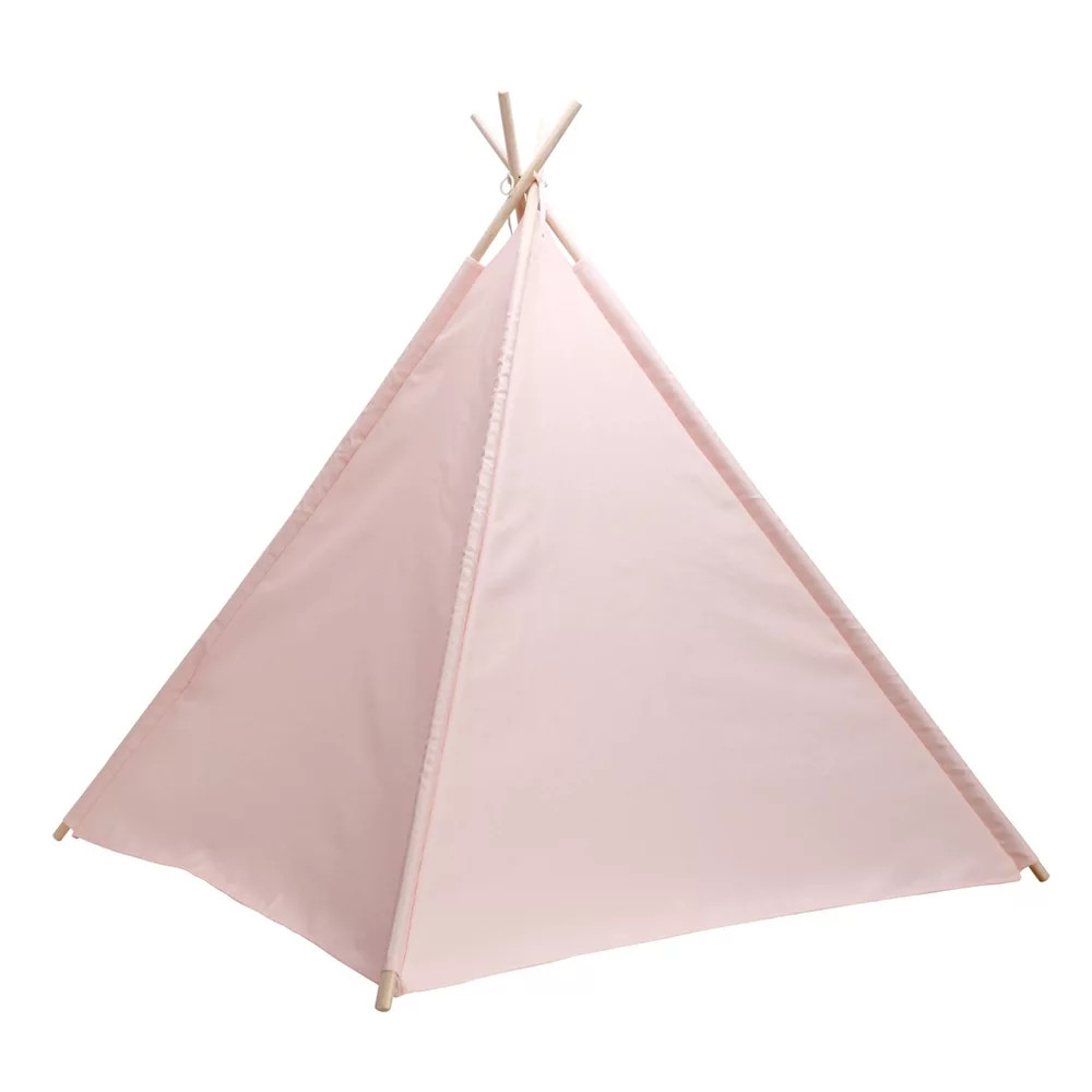Pillowfort Pom Pom Kids' Camping Tent Teepee Play Pine Frame Ages 3+