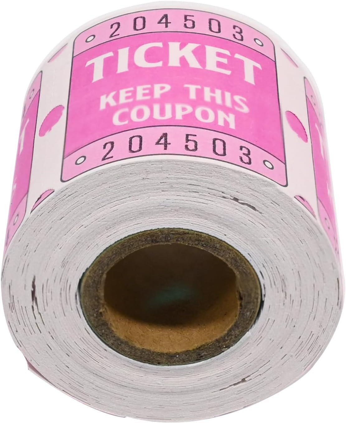 DGBDPACK 250 Raffle Tickets, 50/50 Double Roll 2 Inches X 1 Inch, Pink