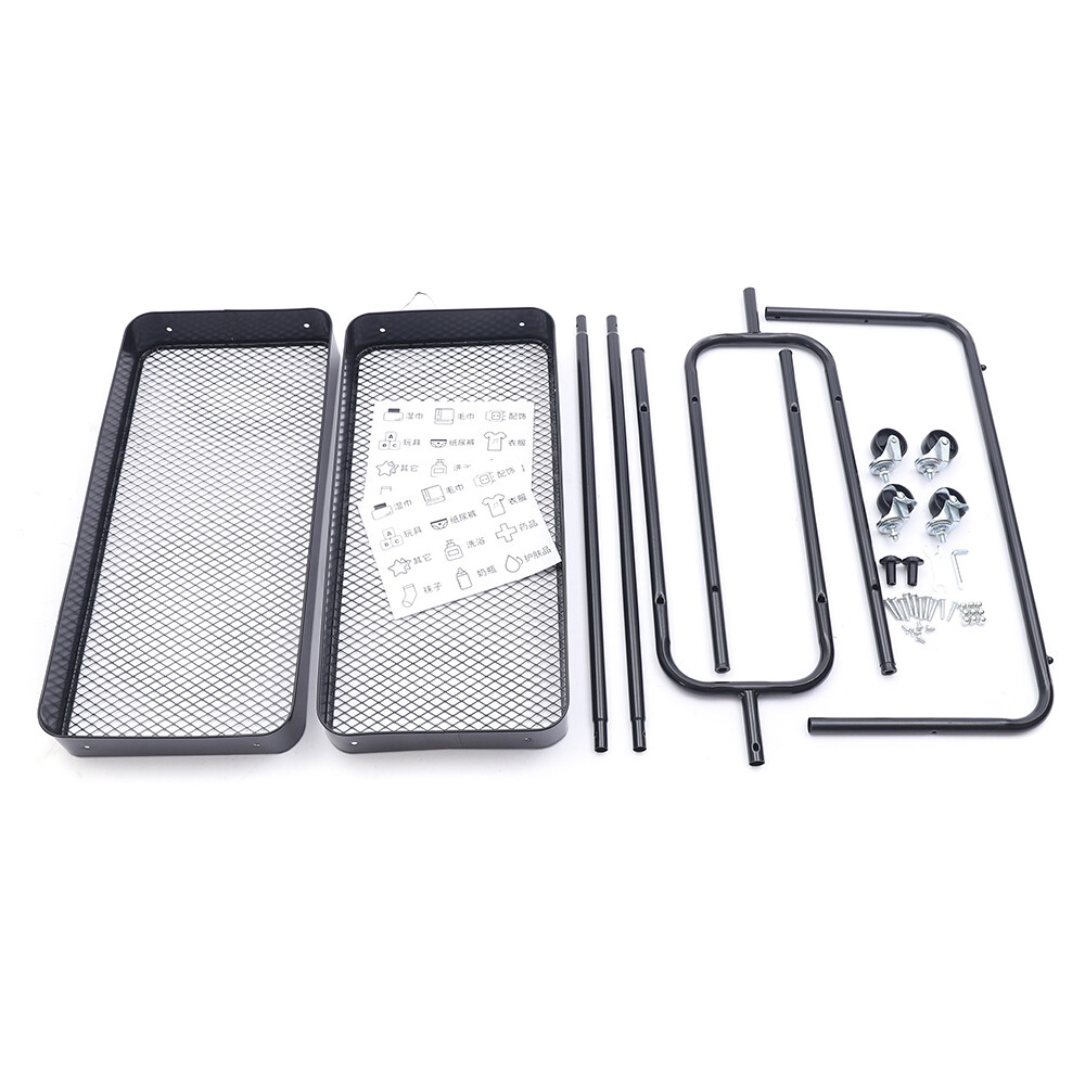 Clothing Rack Garment Rack Clothes Hanger Rolling Base w/ 2 Metal Basket Retail